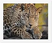 BVNMT African Leopard Printed Numbered Paint Canvas, DIY Easy Digital Painting (22.4in Long X 18.5in Wide) Suitable for Adult Beginners, for Gift Home Wall Decoration