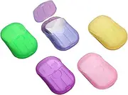 Portable Paper Soap Sheets for Travel - 5 Boxes Hand Washing Flakes with Storage Box, Foaming Disposable Soap Leaves for Outdoor, Camping, Hiking, and On-the-Go Hand Washing