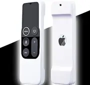 Case Compatible with Apple TV 4K/ 4th Gen Remote Light Weight Anti-Slip Shock Proof Silicone Cover for Controller for Apple TV Siri Remote Glow in The Dark White