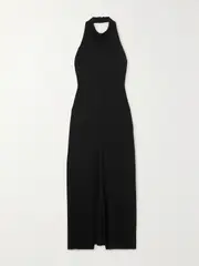 [The Row] The Row - Brynlee Open-back Jersey Midi Dress - Black - large large Black