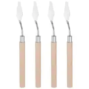 4pcs 12mm No.6 Oil Painting Palette Knives Stainless Steel Spatula Wood Handle