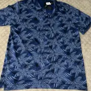 NWT Travis Mathew Polo palm Blue Size XXl national pga resort Hawaiian Print