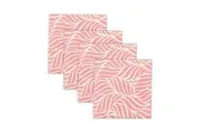 4pc Rayell Ceramic Printed Coaster Leaf Love Tangerine Drink Glass Holder Set