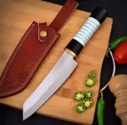 CUSTOM HANDMADE FORGED Stainless Steel Chef Knife Kitchen Knife with Wood Handle