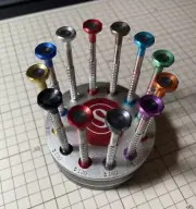 Watch Jewelry Repair Tool Precision Screwdriver FLAT HEAD Blade 12 PC Stand