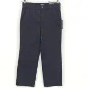 NYDJ Piper Trouser Pants Womens Size 2 Black Flat Front Office Work Professional