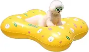 WINIZ Dog Float - Yellow Cute Design Inflatable Rafts for Small Medium Dogs and Puppies - Essential Pet Supplies for Summer Outdoor Water Play Pool Lake River