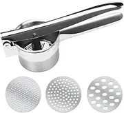 AIMALL Stainless Steel Potato Masher Fruit Press Potato Ricer, Easy Clean Garlic Press Fruit Vegetable Press Juicer Crusher Squeezer Portable Press Mashed Kitchen Cooking Tools