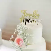 Gold Acrylic 'Finally Mr & Mr' Cake Topper