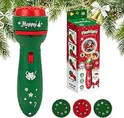 Christmas Flashlight Projector for Kids, 24 Patterns Image Projection Christmas Light, Christmas Light, Portable Holiday Decorative Projection Flashlight for Boys Girls