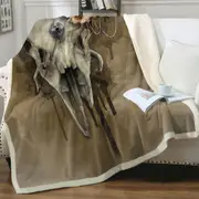 Dark Artwork All Shall Fade Rosy Deer Skull Throw Blanket