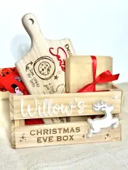 Christmas Eve Personalised Crate Box Reindeer