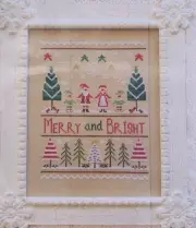 New Country Cottage Needleworks MERRY & BRIGHT Cross Stitch Pattern Chart