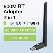 2-in-1 Bluetooth 5.0 Dual Band 2.4GHz Wireless USB WiFi Adapter Dongles 2024 New
