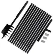 NNEVL Ground Drill with Handle 180 mm with Extension Tube 13 m Steel