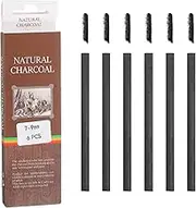 uxcell Willow Charcoal Sticks, 7-9mm Willow Charcoal Pencils Soft Sketch Vine Art Supplies Set for Drawing Sketching Shading Painting Artists Beginners (Black, Pack of 6)
