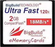 eMemoryCards 2GB Ultra Fast 18MB/s CompactFlash Memory Card Compatible with Canon 10D/20D/30D/40D/50D/1Ds/5D/5Ds/7D Mark I/II/III/IV, Nikon D, Olympus E, Sony Alpha, Leica S Cameras