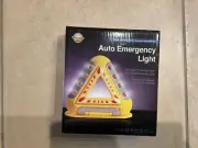 New in box Auto Emergency Light Warning Safety Triangle with 8 red flashing LEDs