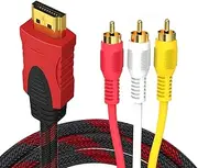 HDMI to 3 RCA Adapter Cable–1.5 m-Audio Video AV Cable Cord -1080p High Definition Adapter Male M/M