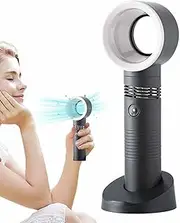 Portable Bladeless Fan,3 Speeds Setting Small Bladeless Fan Handheld | USB Rechargeable Portable Bladeless Fan for Travel Outdoor Home Use Wynott