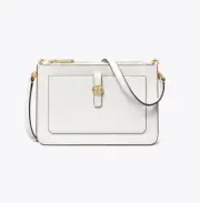 Tory Burch Walker Double Zip Crossbody Bag In White