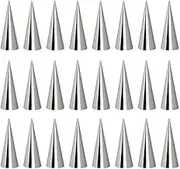 bairong 24PCS Stainless Steel Cream Horn Conical Tube Cone Horn Mould Kitchen Baking Coil Tool