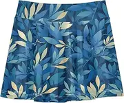 [FRODOTGV] Blue Leafs Girls Athletic Skorts with Shorts Scort Skirt for Toddler Girl Sports Skirts for Kids