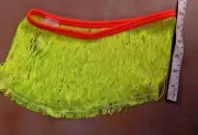 6" pull up Fringe Skirt Neon Orange Waist Flo chartreuse fringe child sizes