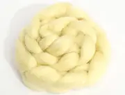 Masham Top (Natural White) 100g Wool Roving Spinning Fibre for Needle Felting