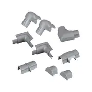 D-Line 10 Piece 30 x 15mm Silver Bends Connectors Endcap Smooth Fit Cable Cover Accessories