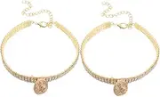 Didiseaon 2pcs Adjustable Rhinestone Pet Collar with Bells Elegant Bling Neckwear for Cats and Dogs Comfortable Fit Pet Accessories for All