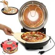 31cm Pizza Maker, 1200W Electric Pizza Oven with 50-420℃ Temperature Control, Non-Stick Pancake Maker, Table Top Pizza Oven Pizza Cooker red