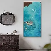 Hand-Painted Oil Painting - New Chinese Style Bird Scenery Texture Modern Large Size Canvas Wall Art Painting,Sofa Background Living Room Bedroom Home Decorations,As Shown,100 X 200 Cm(40"X79")