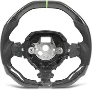 Carbon Steering Wheel, Leather Racing Wheel Compatible with Aventador 2011‑2022, Green Stitching Steering Wheel Replacement