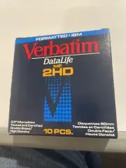 Verbatim DataLife MF 2HD 3.5 Microdisk 1.44MB IBM Formatted Box 10 Diskettes NIB