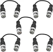 Seismic Audio - SAPT528-5 Pack of 6 Inch Male to Male Coax Patch Jumper Cables - BNC-59 Jacks RG174 - Connects Two Female Coax Cords