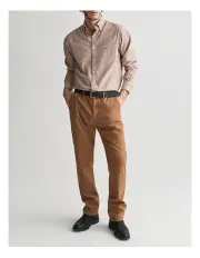 [Gant] Slim Fit Dobby Structured Chinos in Roasted Walnut