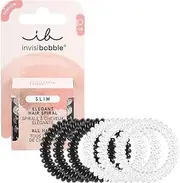 invisibobble Slim Hair Scrunchies Day and Night I 6 x Thin Hair Bobbles Black & White for Girls and Women I Elegant Look & Strong Hold I Designed in the Heart of Munich