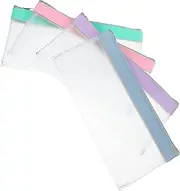 [FIXOSHEE] 4pcs Frosted Transparent Cash Pouches with Zipper Versatile Money Holders for Budgeting Storing Envelopes Checks Cash Safe and Reusable