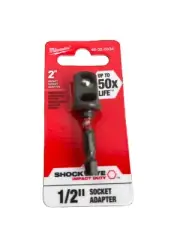Milwaukee SHOCKWAVE Impact Socket Adapter 1/4 in Hex to 1/2 in Square#48-32-5034