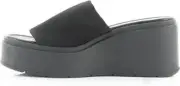 Madden Girl Wesley Platform Wedge Platform Sandals Black Fabric Women Size 8