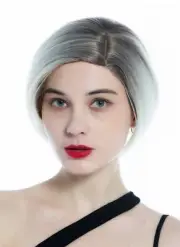 Wig Women's Wig Short Smooth Parting Light Brown IN Platinum Blonde Ombre Wig