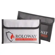 ROLOWAY Small Fireproof Bag (5 x 8 inches) Non-itchy Fireproof Money Bag Fire...