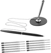 SEWACC Metal Pen Chain Desktop Signature Pens Countertop Business Pens Office Accessory Elegant Business Pen Comfortable