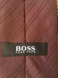 在飛比找Yahoo!奇摩拍賣優惠-Hugo Boss 領帶 紅棕色