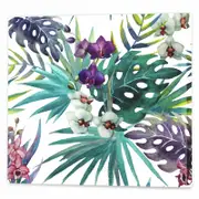 Orchid Hibiscus Leaves | 75 x 75cm Stretched Canvas Print