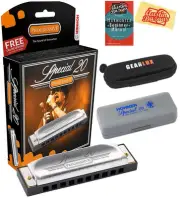 Special 20 Harmonica - Key of C Bundle with Zip Case, Instructional Manual, a...