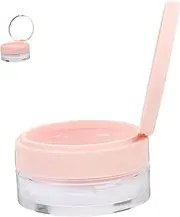 TOVINANNA Box Mirror Loose Powder Holder With Puff and Mirror - Makeup Container Case for Travel - Elastic Mesh Pink