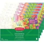 NEW 5 Pack Derwent Academy Artist Drawing Pad Paper Landscape A3 50 Sheet BULK