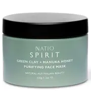 Natio Australia Spirit Green Clay + Manuka Honey Purifying Face Mask 150g - Clay Mask for Face & Body - Clean Pores & Banish Congestion- Made for All Skin Types - Made in Australia
